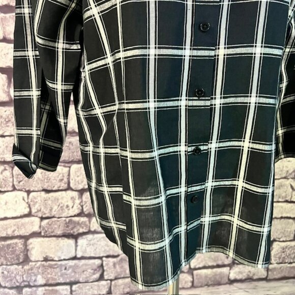 Talbots Black & White 3/4 Sleeve Blouse Size L - Picture 3 of 9